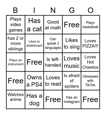 Rhodes Choir - People Bingo Card