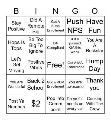 We Are Playing Bingo Card