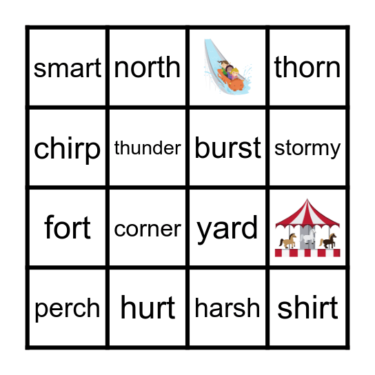 R-Controlled Vowels Bingo Card