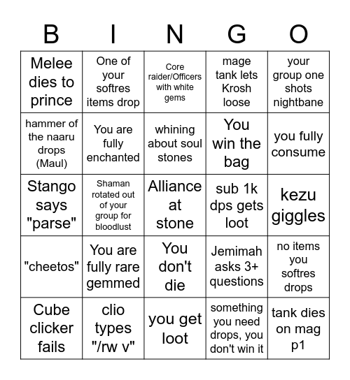 Vintage TBC P1 bingo Card