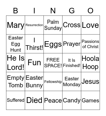 Easter Bingo Card