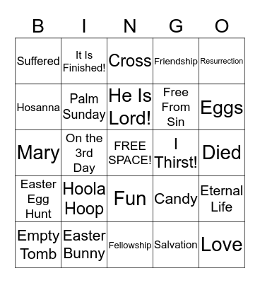 Easter Bingo Card