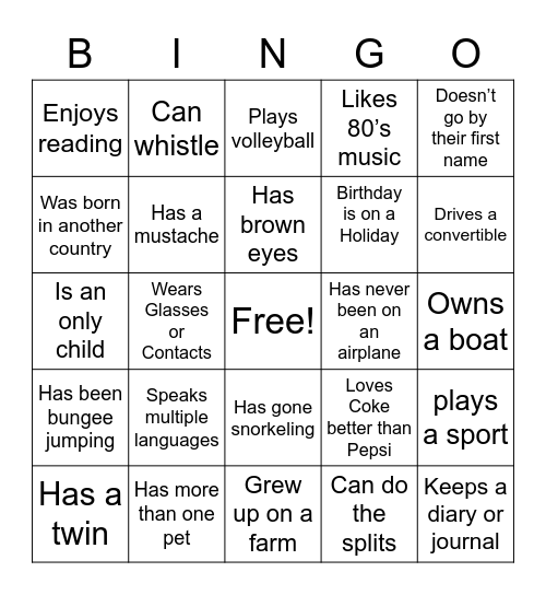#2 Bingo Card