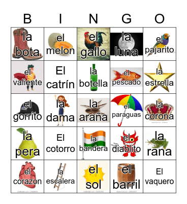 Loteria Mi Pueblito Bingo Card