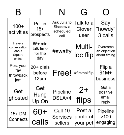 SWAT BINGO! Bingo Card