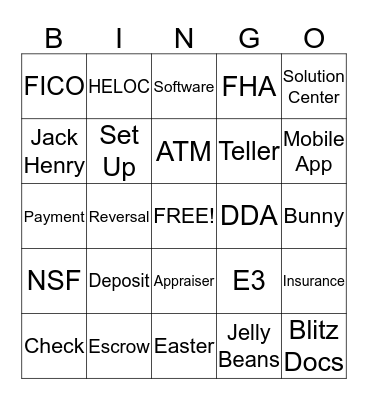 Mortgage Bingo Card