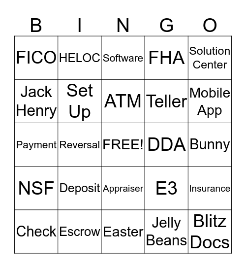 Mortgage Bingo Card