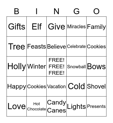 HOLIDAY BINGO Card