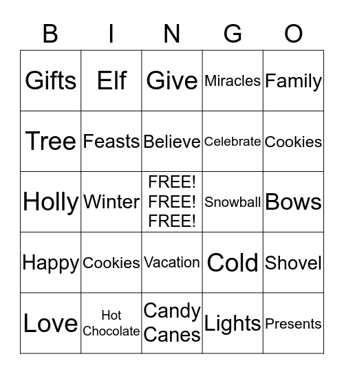 HOLIDAY BINGO Card