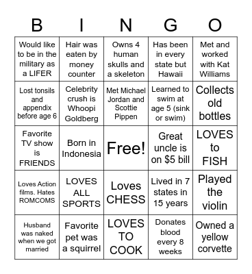 GET TO YOU KNOW Bingo Card