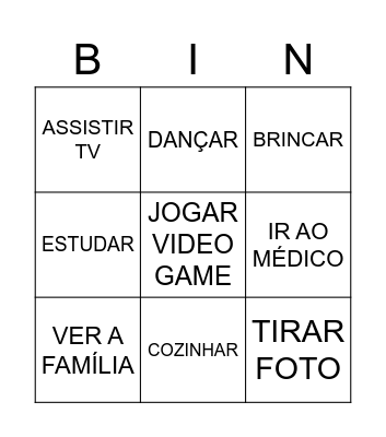 BINGO DE VOLTA ÀS AULAS, SOBRE AS FÉRIAS! Bingo Card