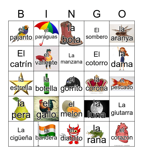 Loteria Mi Pueblito Bingo Card
