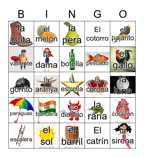 Loteria Mi Pueblito Bingo Card