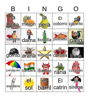 Loteria Mi Pueblito Bingo Card