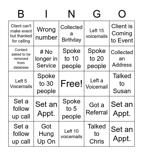 TN Call Day Bingo Card