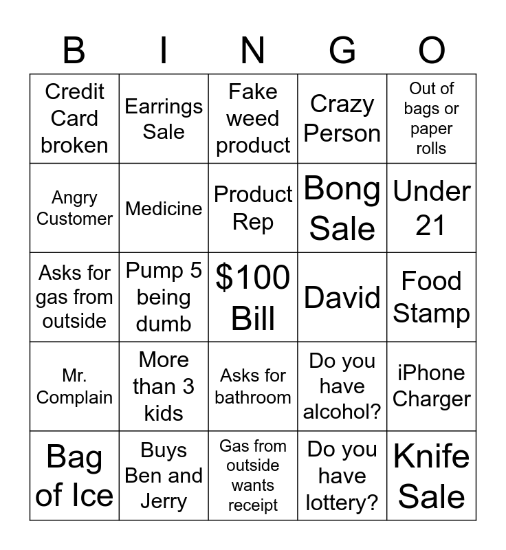 Gas Station ⛽️ Bingo Card