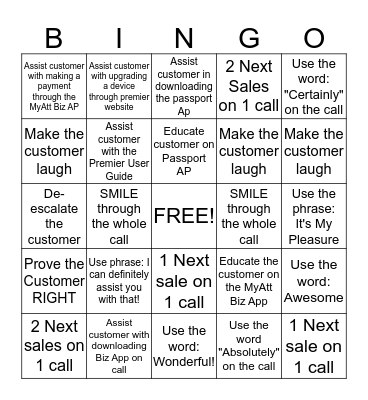 Contest 1 Bingo Card