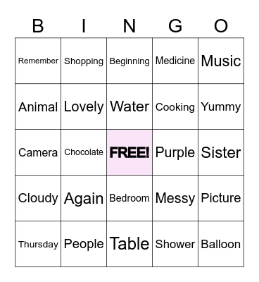 Multisyllabic Word Bingo! Bingo Card