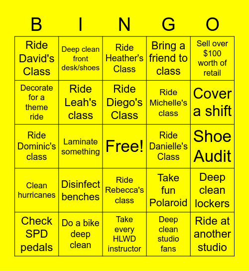 HLWD Bingo Card