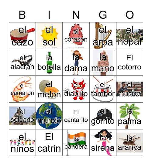 Loteria Mi Pueblito Bingo Card
