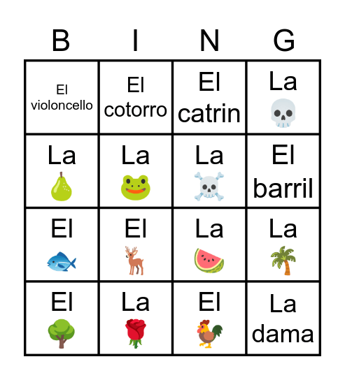 Lotería Mexicana Bingo Card