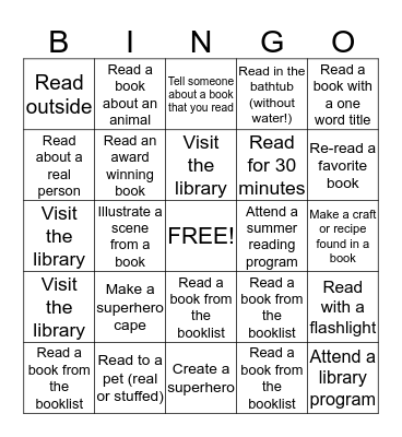 READ-TO-ME Bingo Card