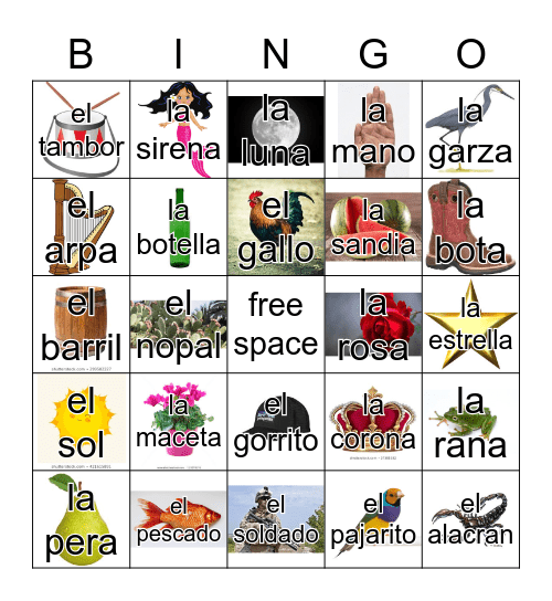 Loteria Mi Pueblito Bingo Card