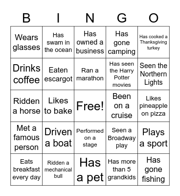 Social Bingo! Bingo Card