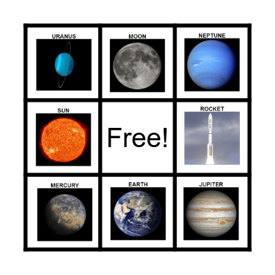 Nanda- Solar System Bingo Card