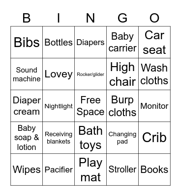 Baby Johnson Bingo Card