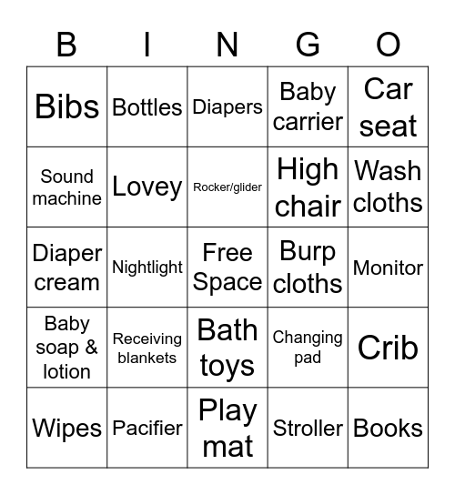 Baby Johnson Bingo Card