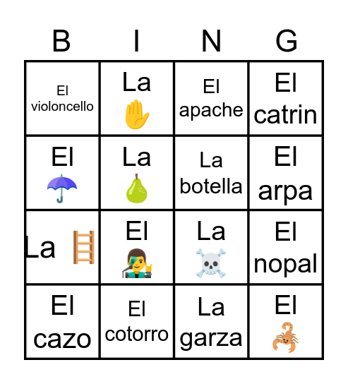 Lotería Mexicana Bingo Card