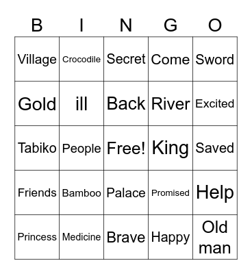 Badang the brave Bingo Card