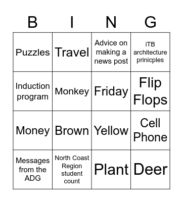 Intranet Bing Bingo Card