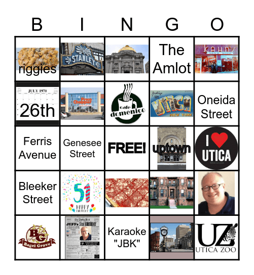 Jeff's Birthday Bingo Card