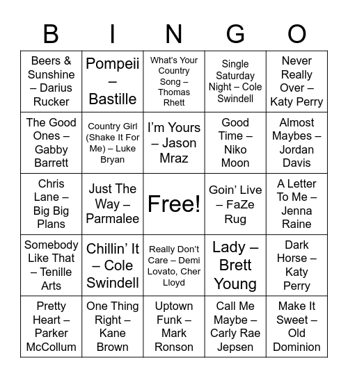 Current Bingo Card