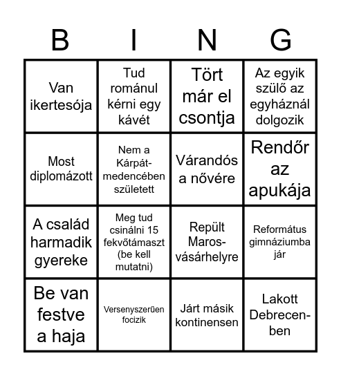IFITÁBOR Bingo Card