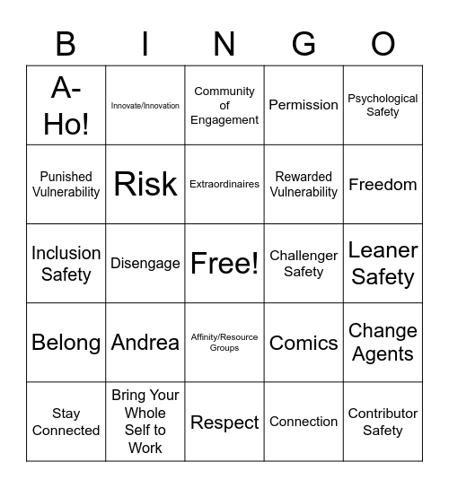 July Change Agent Bingo Card