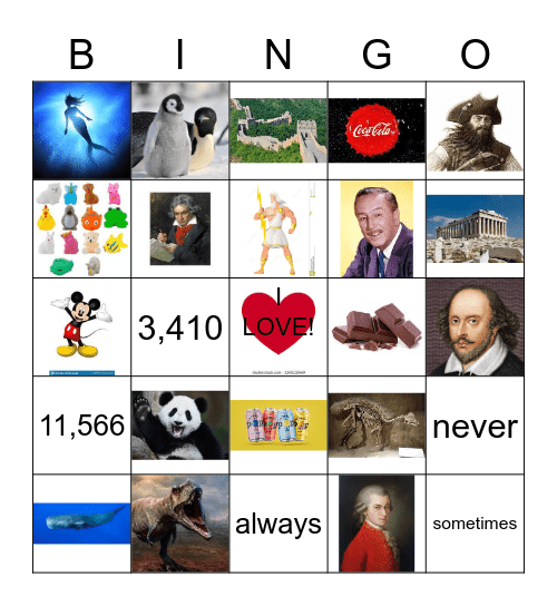 MY FAVORITE TOPICS Bingo Card