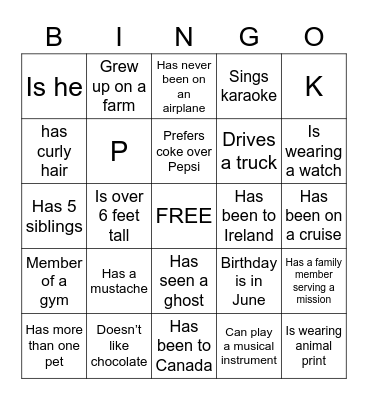 #1 Bingo Card