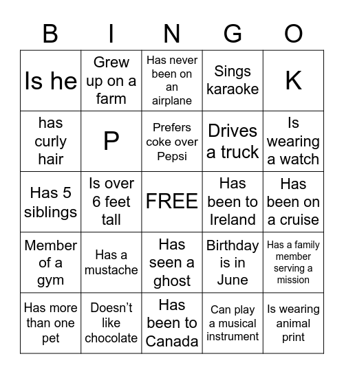 #1 Bingo Card