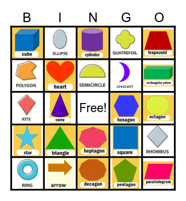 Shape Bingo Card