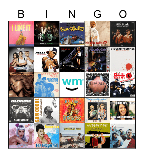 Songs of the Summer Bingo Card