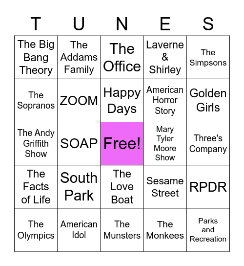 TV Bingo Card