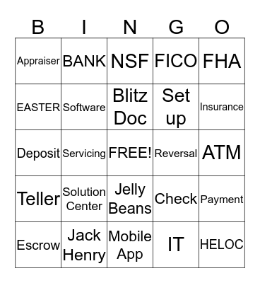 Mortgage Bingo Card