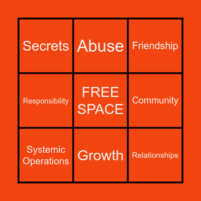 "Monday's Not Coming" Themes Bingo Card