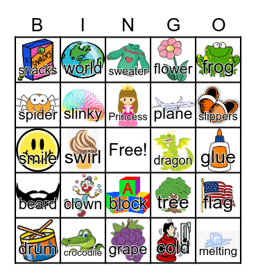 Consonant Clusters! Bingo Card