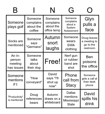 FDAP BINGO Card