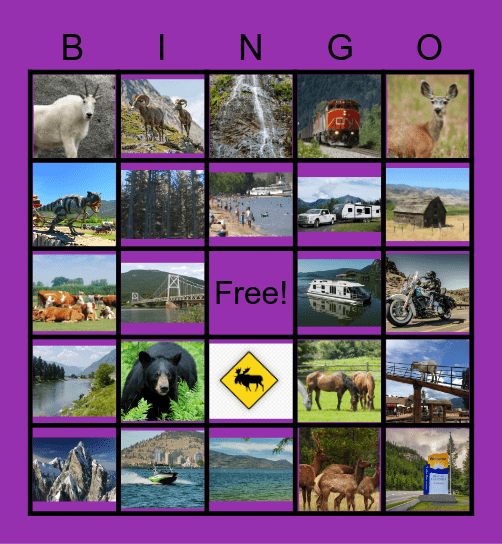 Abby & Aiden's Vacation Bingo Card