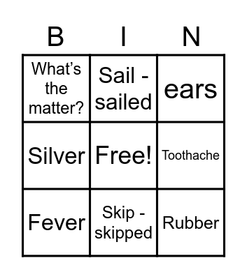 Vocabulary Review Bingo Card